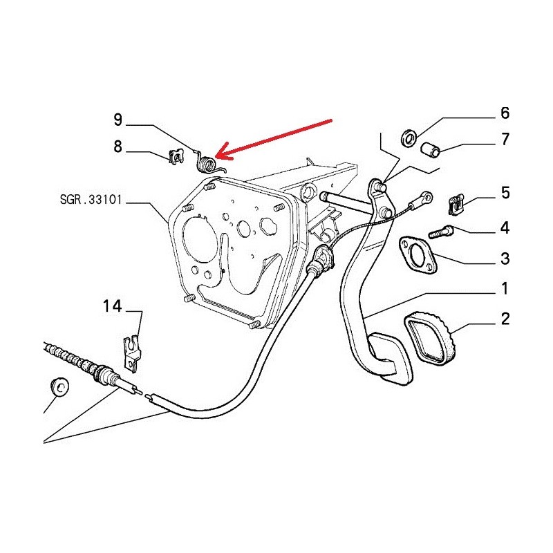 Pedal clutch spring