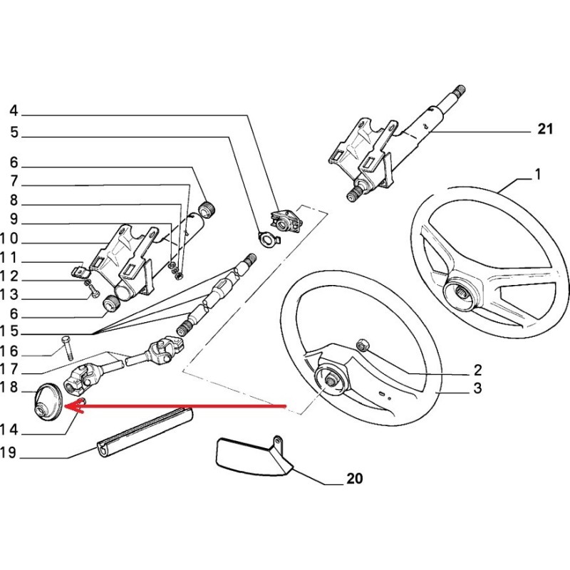 Steering column rubber boot - Fiat Panda 