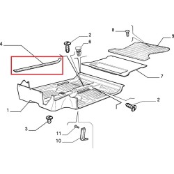 Right floor mat moulding - Fiat Panda / Lancia Y10