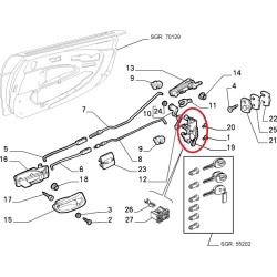 Right door lock - Fiat Barchetta 