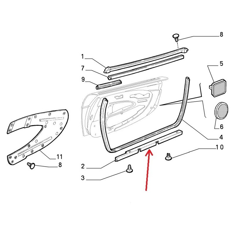 Baguette de seuil - Fiat Barchetta