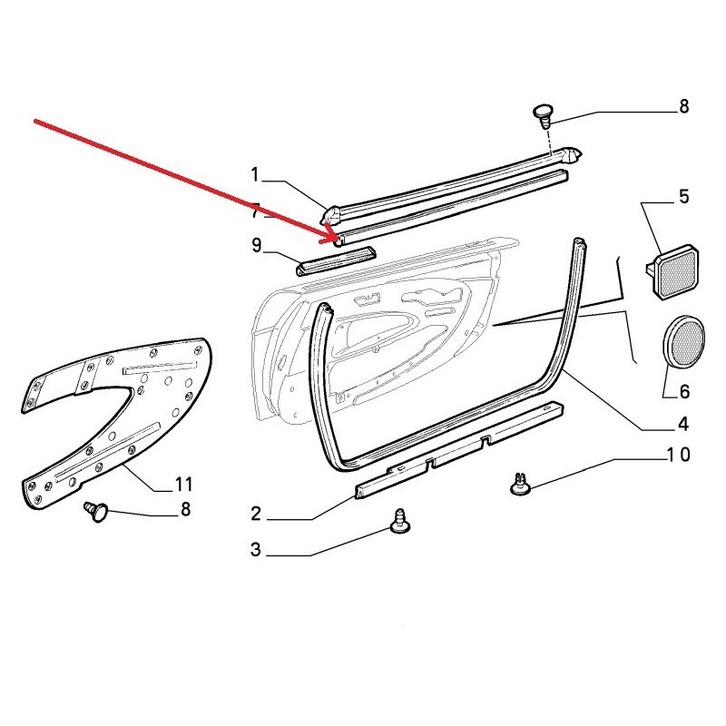 Baguette gauche - Fiat Barchetta