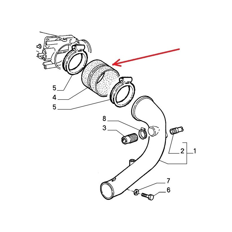 Connection hose  - Alfa Romeo 164 / GTV / SPIDER