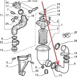 Air filter connection hose - Alfa Romeo GTV / SPIDER