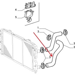 Durite inférieure de Radiateur -  Alfa Romeo GTV / SPIDER