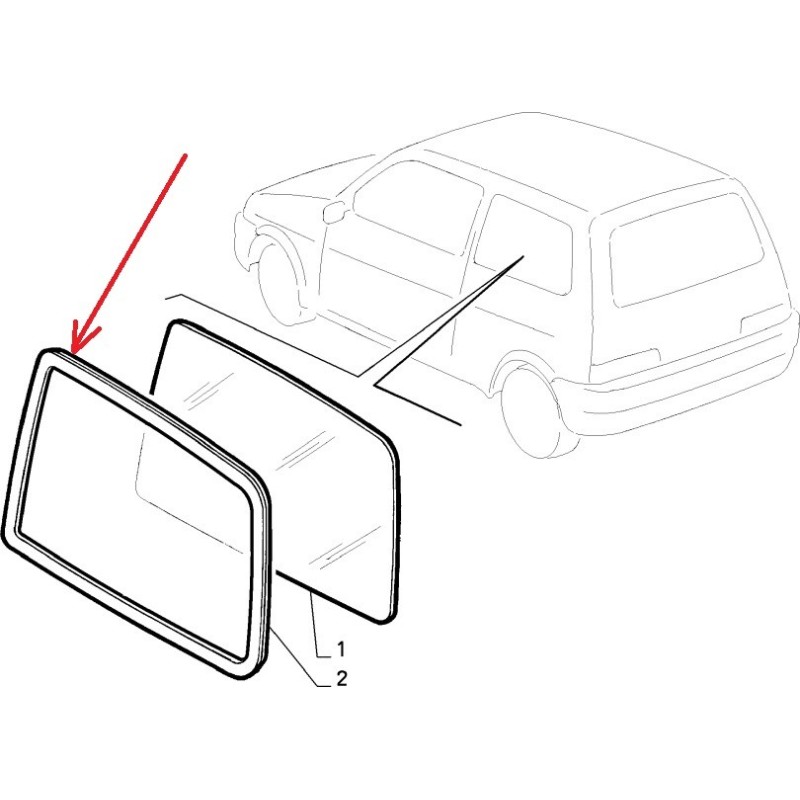 Profilato Gomma sinistro - Fiat Cinquecento