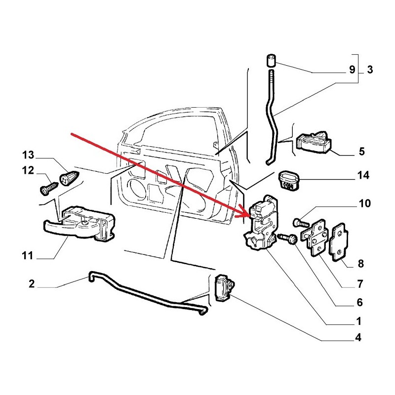 Left front door lock - Alfa Romeo 156 