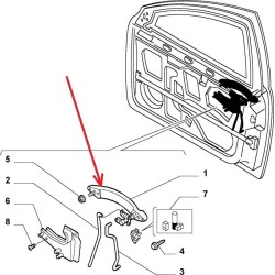 Maniglia anteriore esterna destra - Alfa Romeo 156 