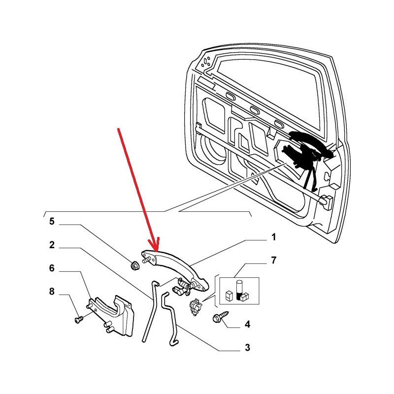 Maniglia anteriore esterna destra - Alfa Romeo 156 