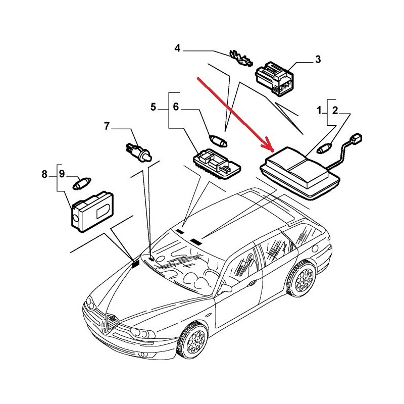 Luce interna - Alfa Romeo 156 GTA