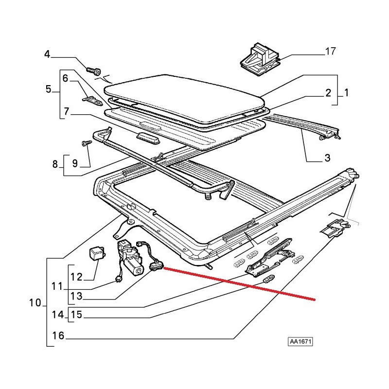 Interruttore del tetto apribile - Alfa Romeo 156