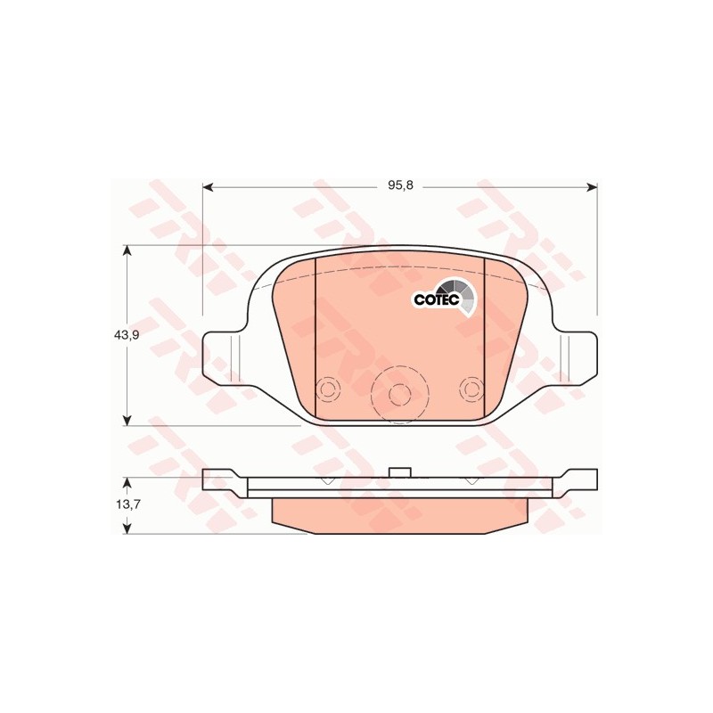 Rear brake pads - Fiat 500 / Panda