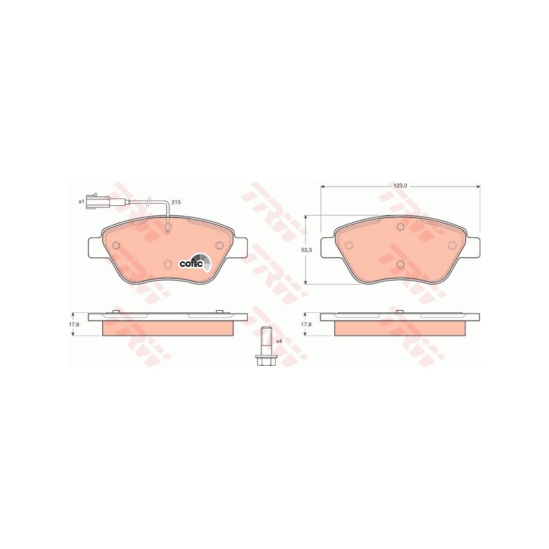 Pads for front brakes - 500 / Bravo / Stilo