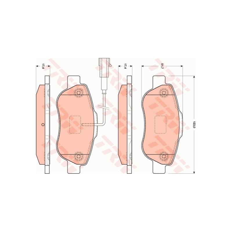 Pads for front brakes - Fiat 500 / Panda