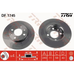 Disques de freins arrière (la paire) - Alfa roméo / Fiat / Lancia