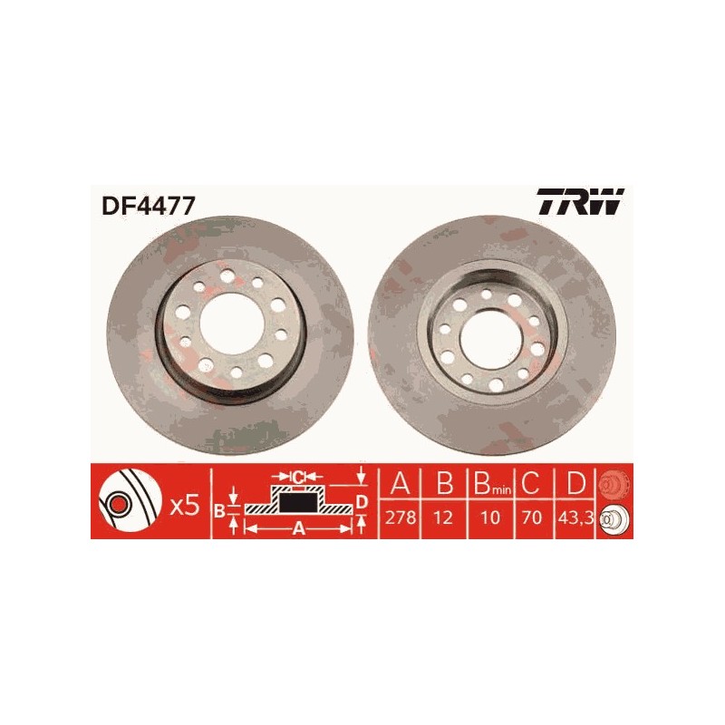 Pair of brake discs Rear - Giulietta / 159 / Brera / Spider