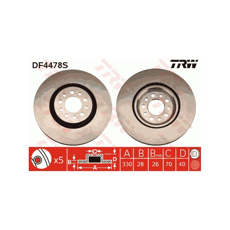 Pair of brake discs Front - Giulietta / 159 / Brera / Spider