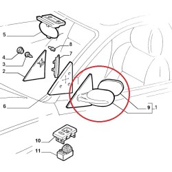 Retroviseur droit - Fiat Coupe 