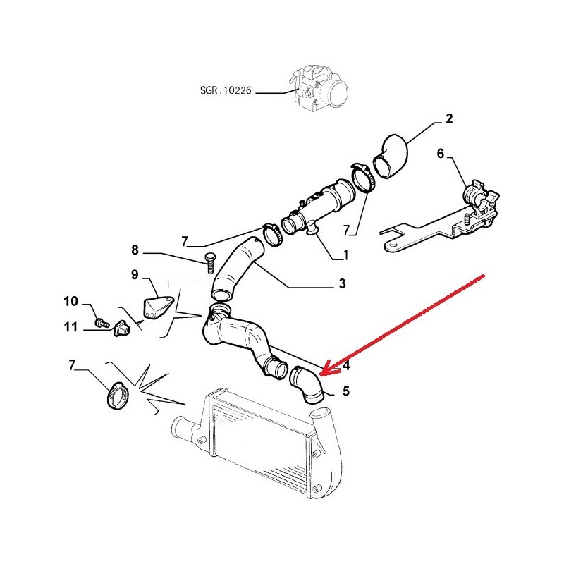 Turbo connection hose - Fiat Coupe 20V Turbo