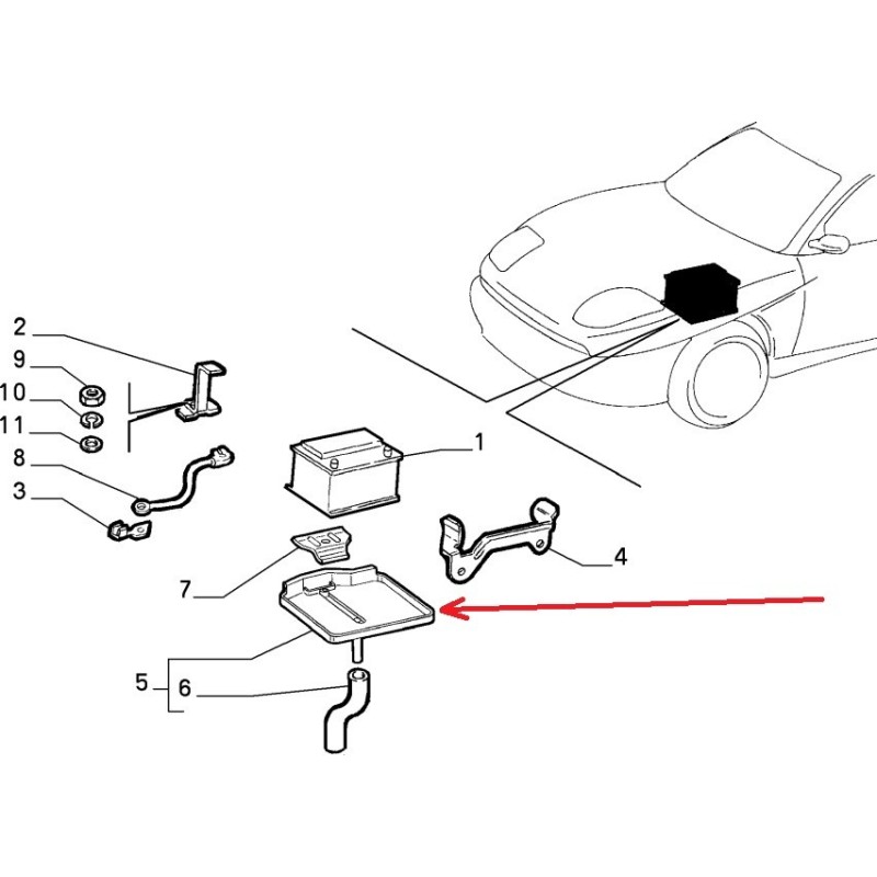 Battery support - Fiat Coupe