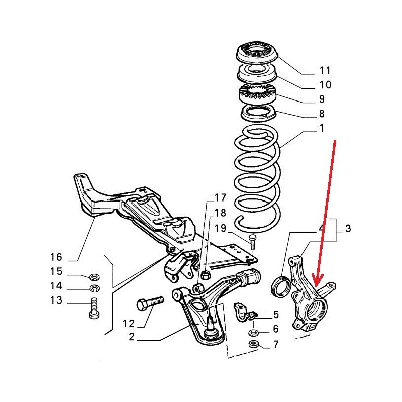 Left pillar - Fiat Uno (1989 - 1993) 