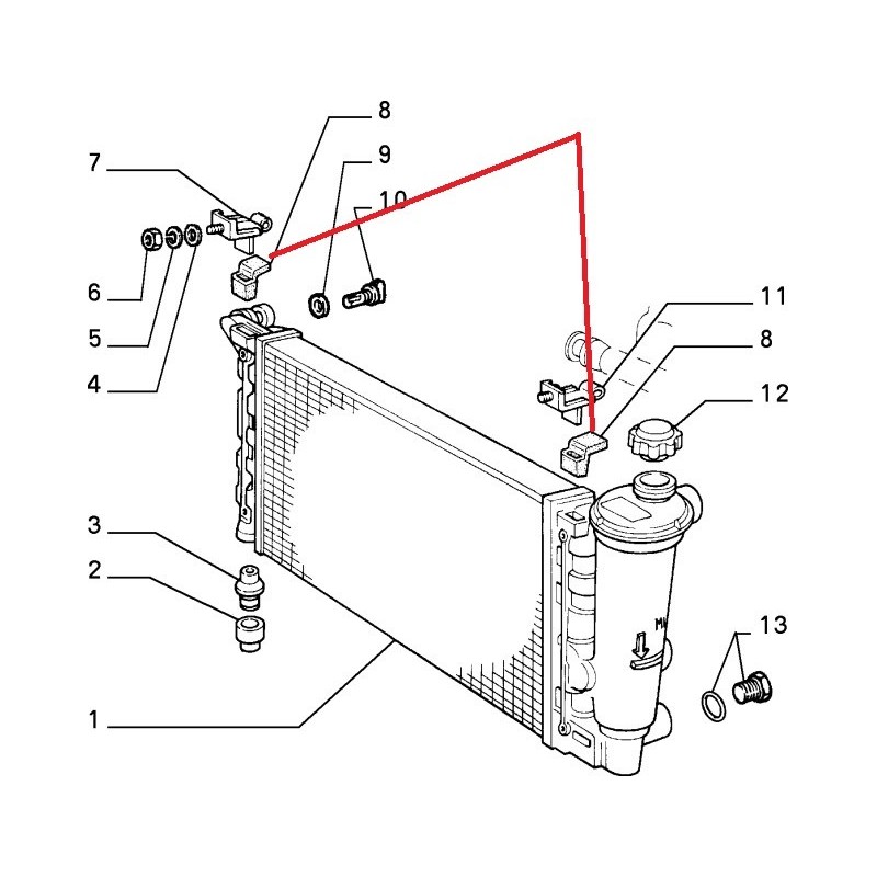 Support de radiateur - Fiat Panda