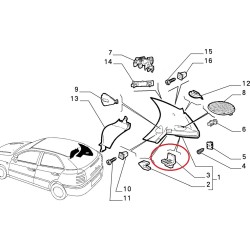 Luggage lid rubber pad - Alfa Romeo / Fiat / Lancia 