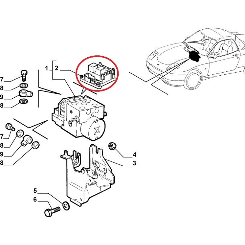 ABS Electronic central - FIAT  BARCHETTA