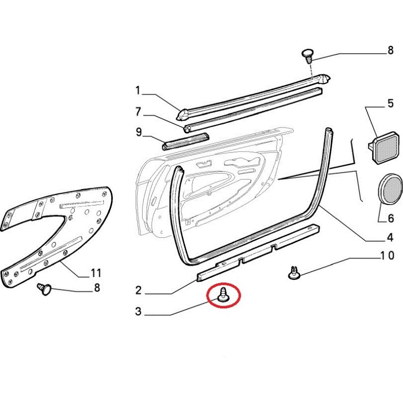agrafe de revêtement  - FIAT / LANCIA