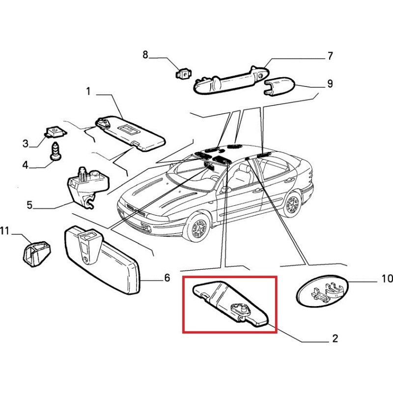 Left sun visor - FIAT  BRAVA / BRAVO /  MAREA