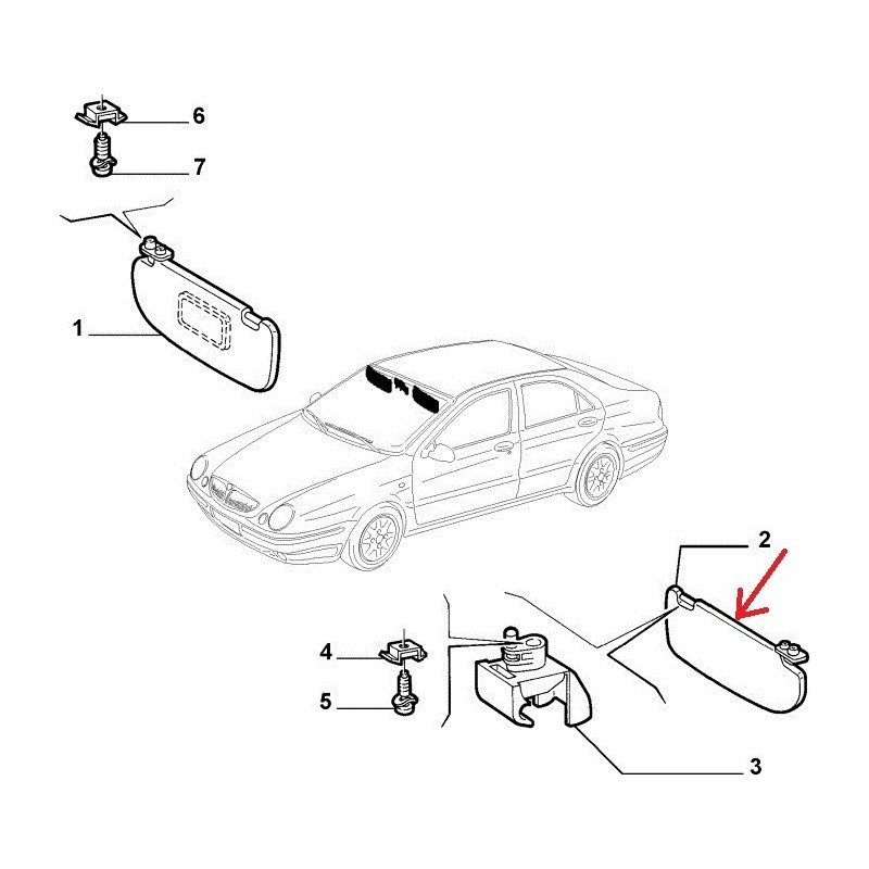 Left sun visor - LANCIA  LYBRA