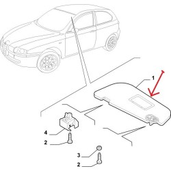 Pantina parasole destra - ALFA ROMEO   166