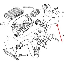 Connection hose : air filter / throttle valve - Fiat / Lancia
