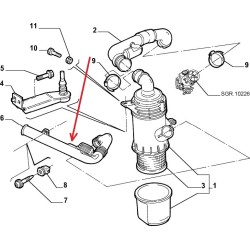 Connection hose : air filter / throttle valve - Fiat Punto