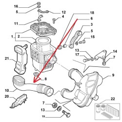 Connection hose : air filter / throttle valve - Alfa Romeo / Lancia
