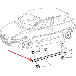 Bas de caisse droit - Fiat Punto Sporting (1993 -- 1997)