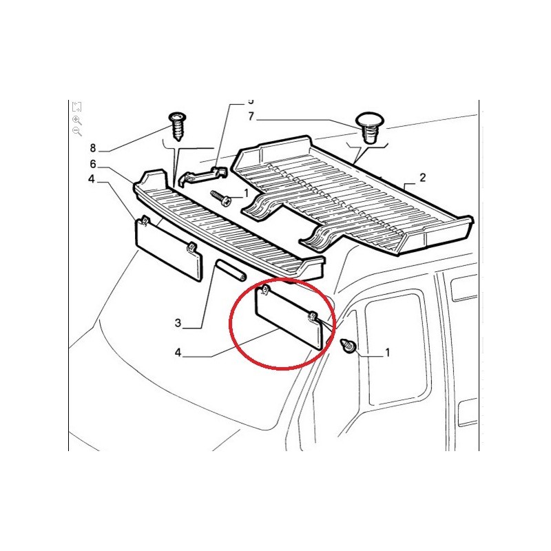 Pantina parasole sinistro  - Fiat Ducato 1994 -- 2002