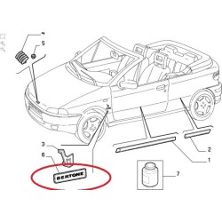 Emblem "BERTONE" - Fiat Punto Cabriolet (1994 -- 2000)