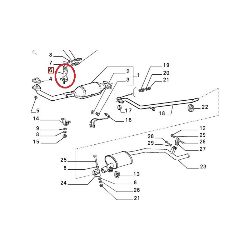 Exhaust mounting - Fiat Panda 4X4 (1991 -- 2003)