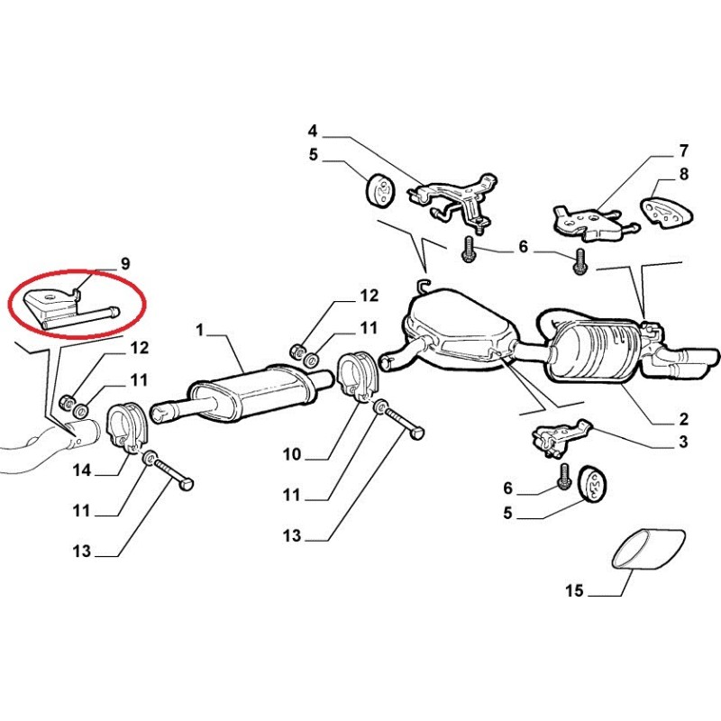 Exhaust mount - Fiat Barchetta / Lancia Ypsilon