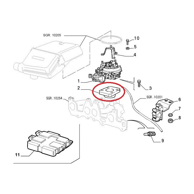 Distanziale isolante  - Fiat Panda / Punto