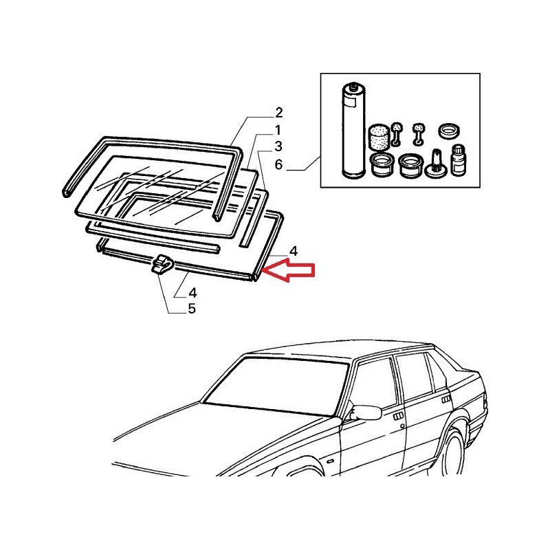 Guarnizione parabrezza - Alfa Romeo 75 (1988 -- 1992)