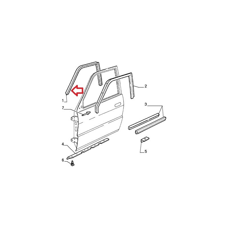 Guarnizione porta destra - Alfa Romeo 33