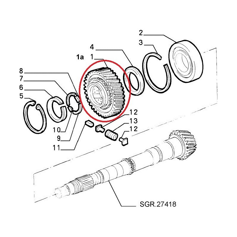 Fith and reverse gear pignon  - Alfa Romeo 75 / SZ / RZ