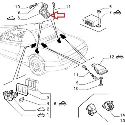 Motorino sinistro capota - Alfa Romeo Spider (1995 -- 2006)