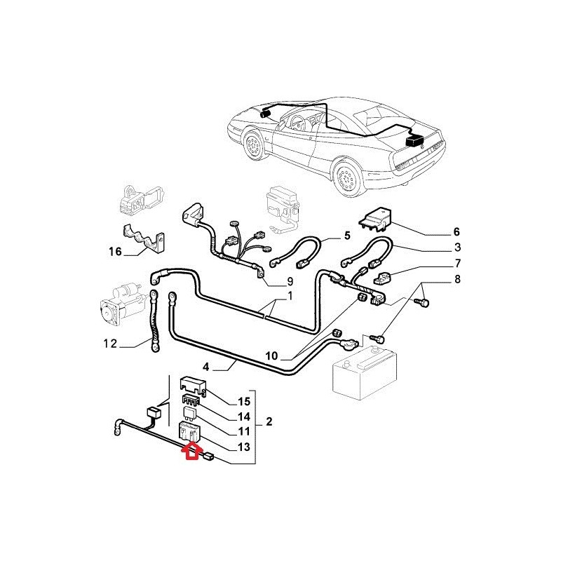 Connessione - Alfa Romeo GTV , SPIDER / Lancia Kappa , Thema