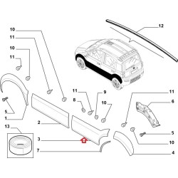 Right molding - Fiat Panda 4X4 Cross (2003 -- 2009)