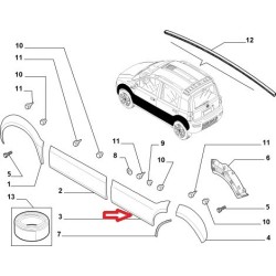 Left molding - Fiat Panda 4X4 Cross (2003 -- 2009)