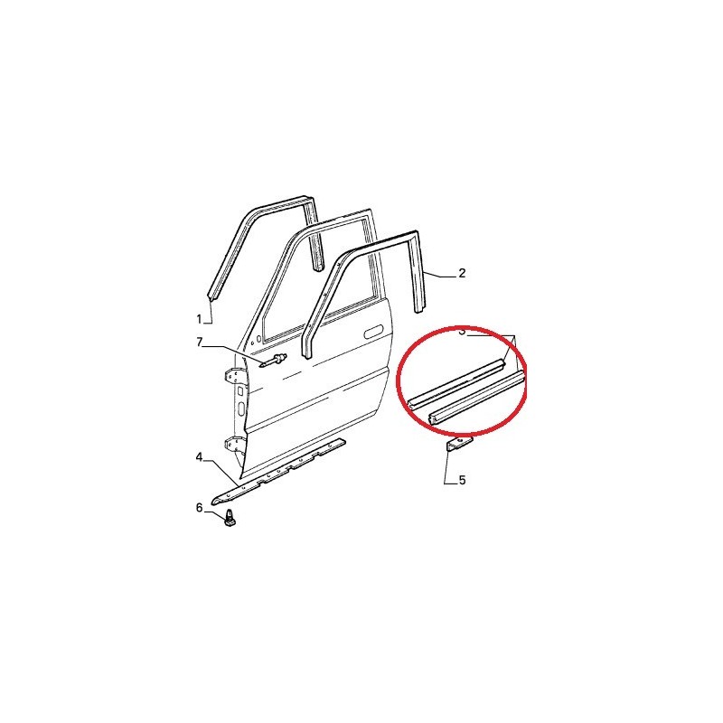 Right door window seal - Alfa Romeo 33 (1989 -- 1994)