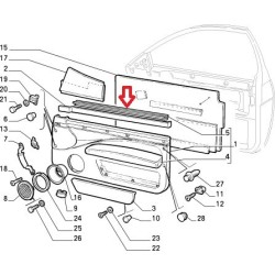 Raschiavetro porta anteriore destra - Fiat Coupe